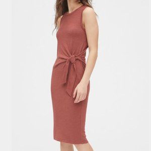 NWT Gap Softspun Tie-Front Midi Dress